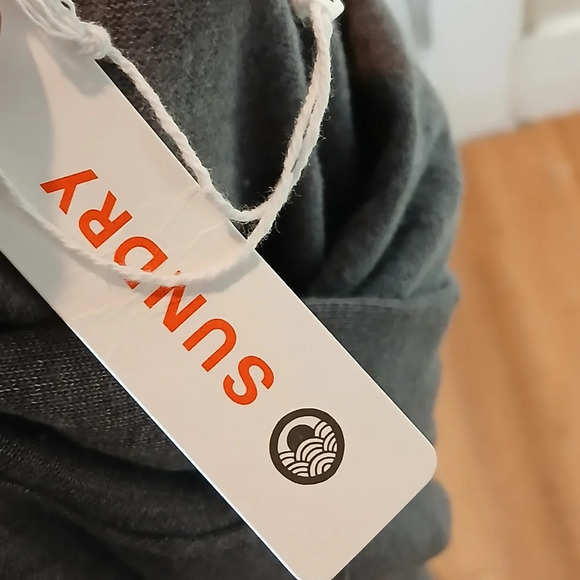 Sundry Women's Multi Stripe Hoodie in Charcoal size Large - Picture 9 of 13